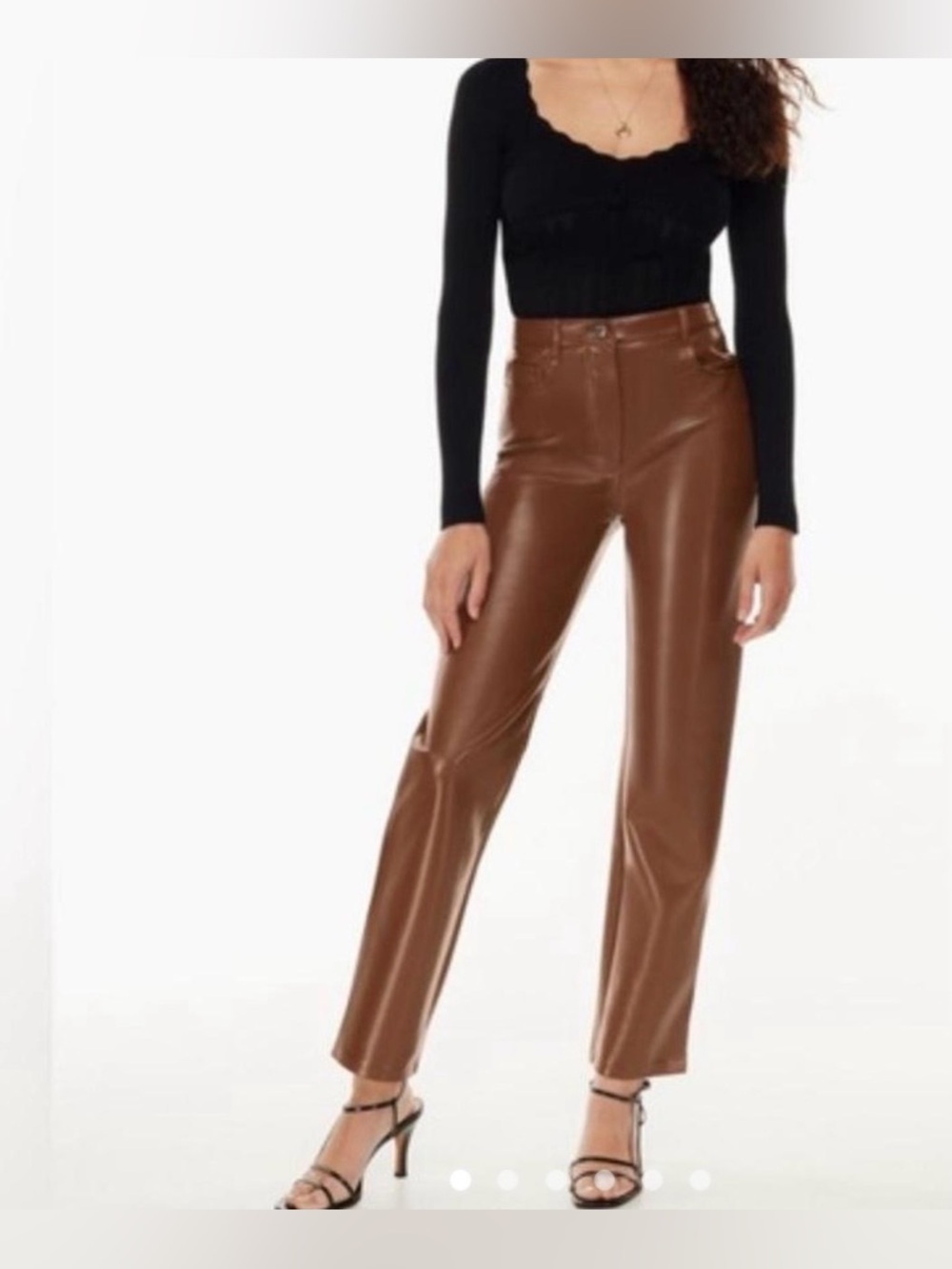 Wilfred Cognac Faux Leather Pants